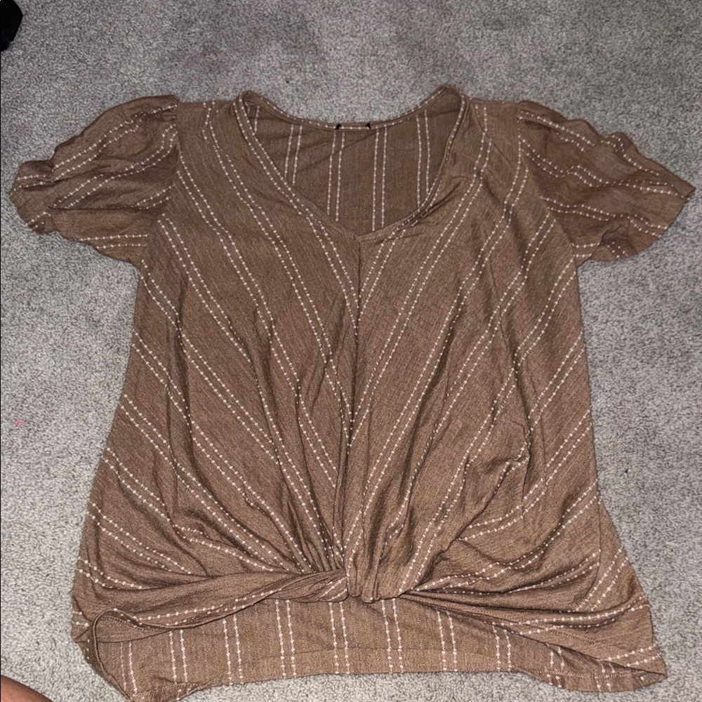 Brown Striped Women's Top